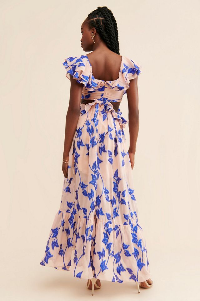 Not So Serious by Pallavi Mohan Floral Ruffled High-Low Dress #1