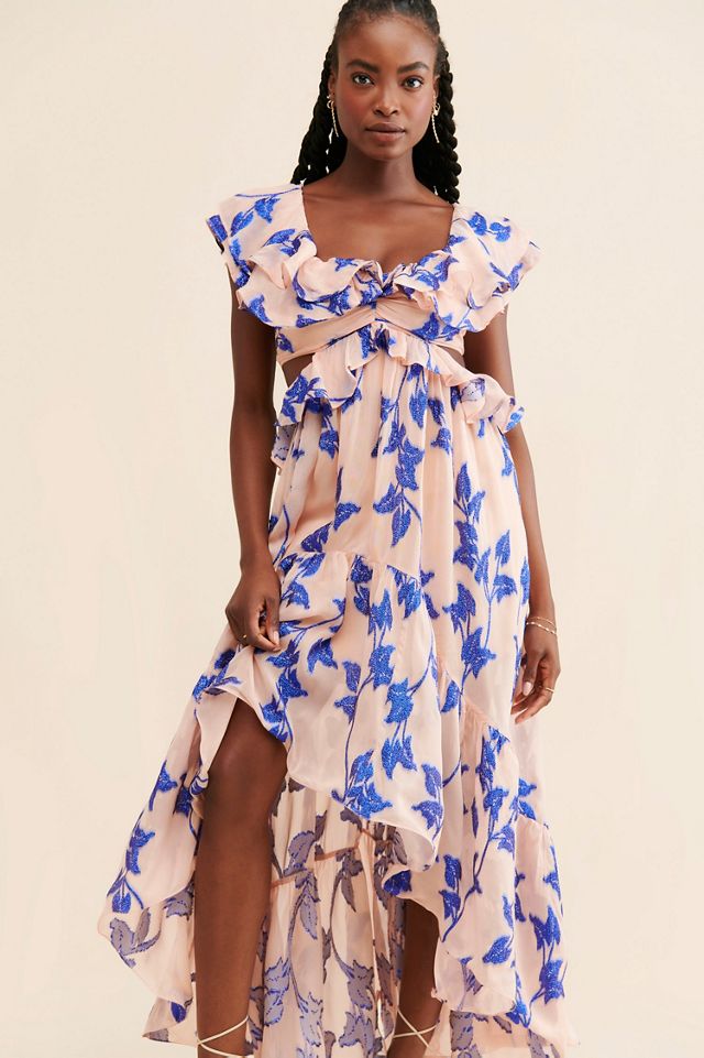 Not So Serious by Pallavi Mohan Floral Ruffled High-Low Dress #3