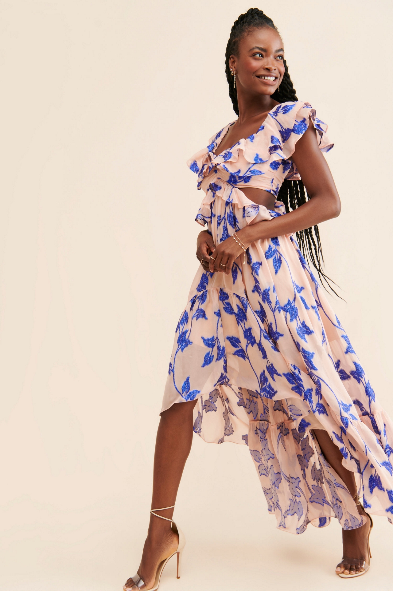 Not So Serious by Pallavi Mohan Floral Ruffled High-Low Dress