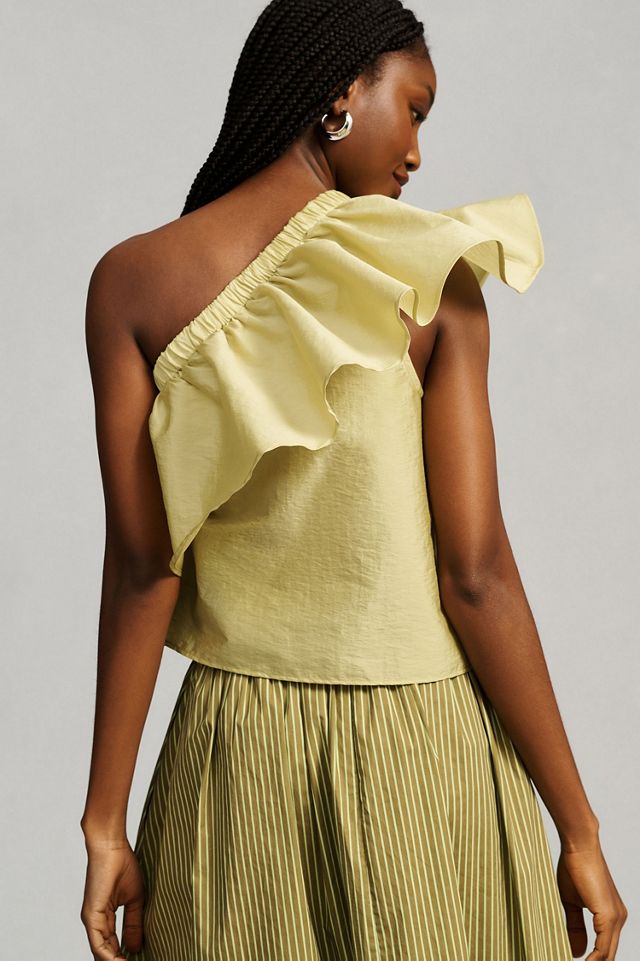 Maeve Ruffled One-Shoulder Blouse #1