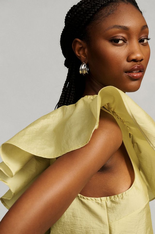 Maeve Ruffled One-Shoulder Blouse #2