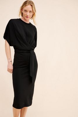 Closed Solid Wrap Tshirt Dress