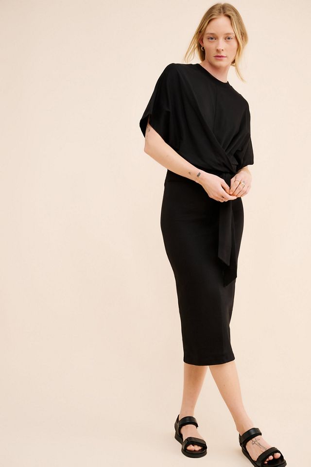 Closed Solid Wrap Tshirt Dress #3