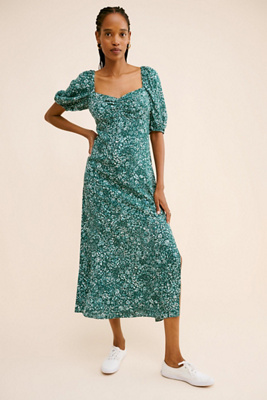 Madewell Ditsy Sweetheart Midi Dress | Anthropologie