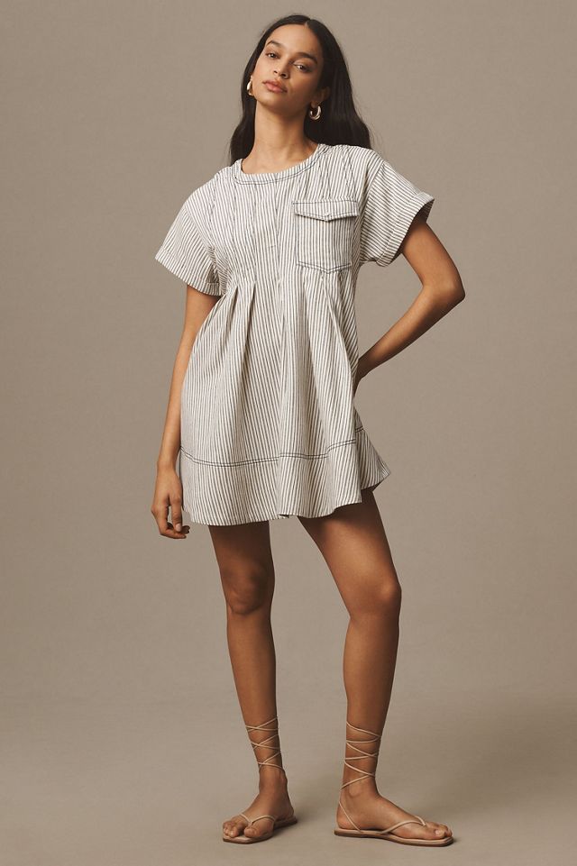 Pilcro Short-Sleeve Denim Mini Swing Dress #3