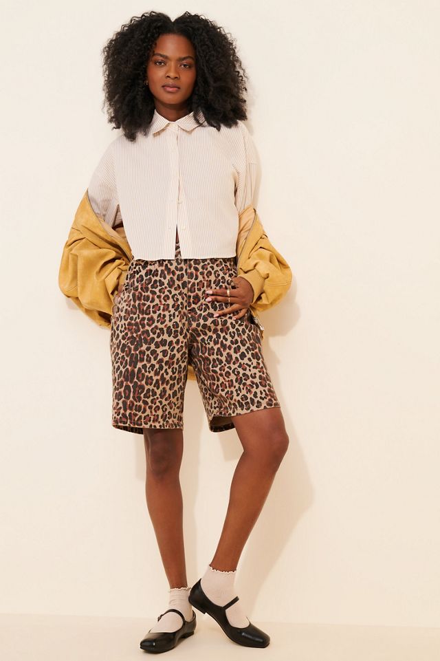 CRIMIE NOISE LEOPARD ALOHA SHORTS Lサイズ Never Fully Dressed Leopard Lucia Scallop Pocket Shorts