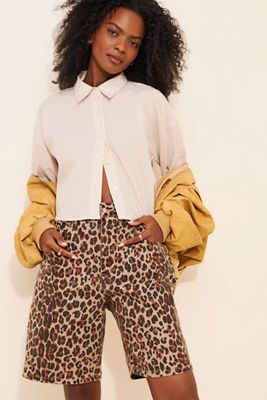 Never Fully Dressed Leopard Lucia Scallop Pocket Shorts
