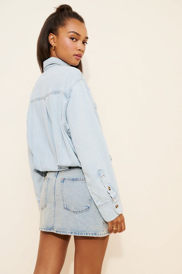 Good American Denim Shirt Mini Dress | Anthropologie