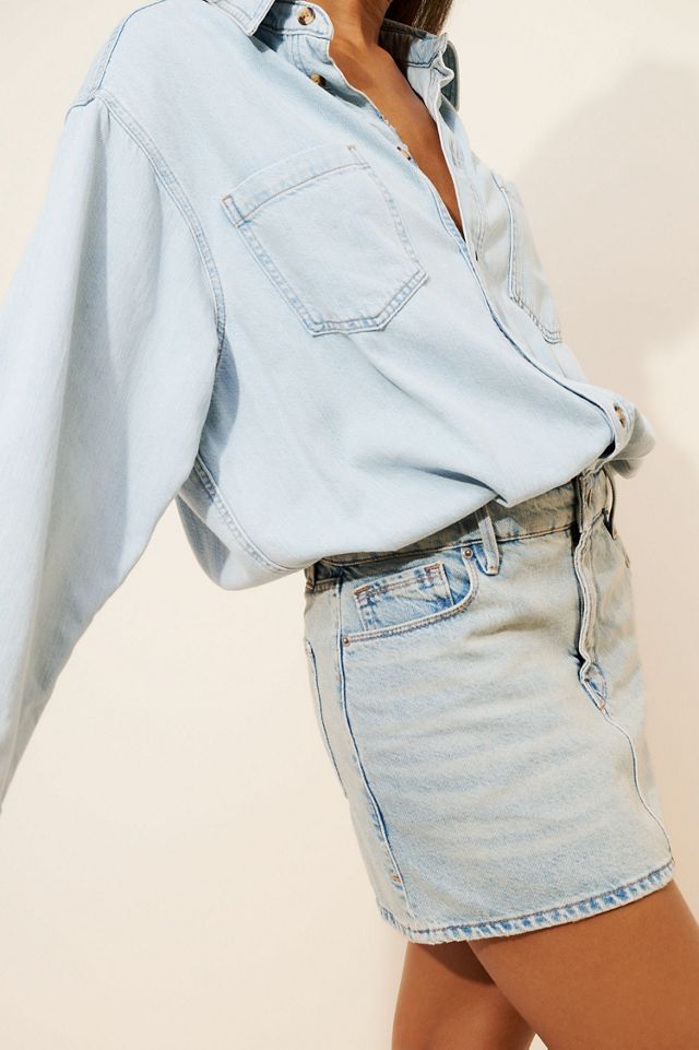 Good American Denim Shirt Mini Dress #4