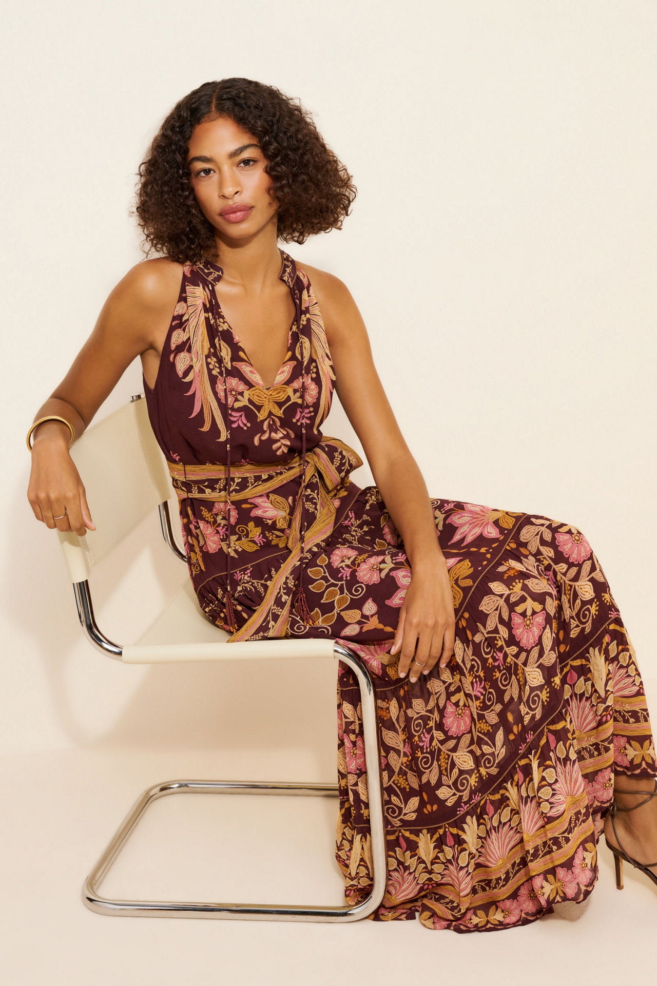 Sancia Phoebe Sleeveless Front-Tie Maxi Dress at MarketFair