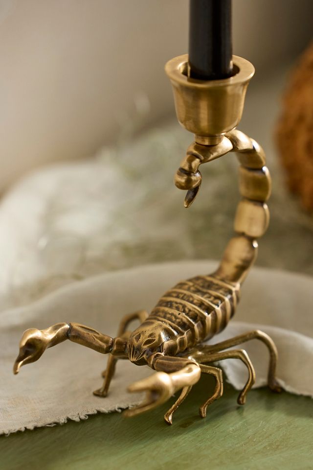 Brass Creature Taper Holder #3