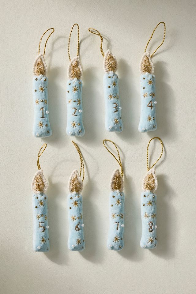 Hanukkah Candle Ornaments, Set of 8 #1
