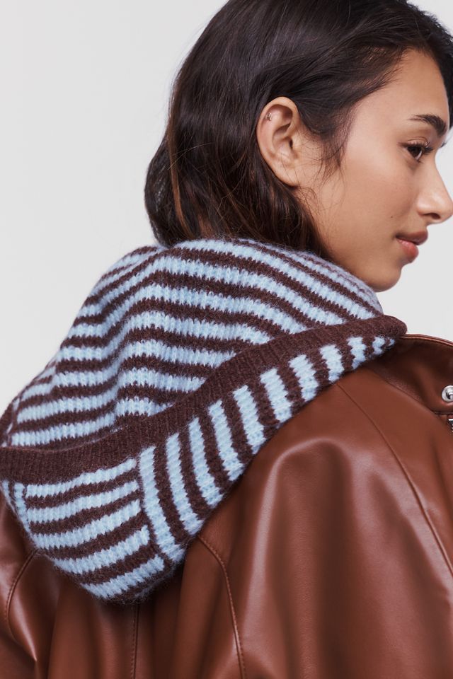 Damson Madder Tie Front Hooded Scarf #3