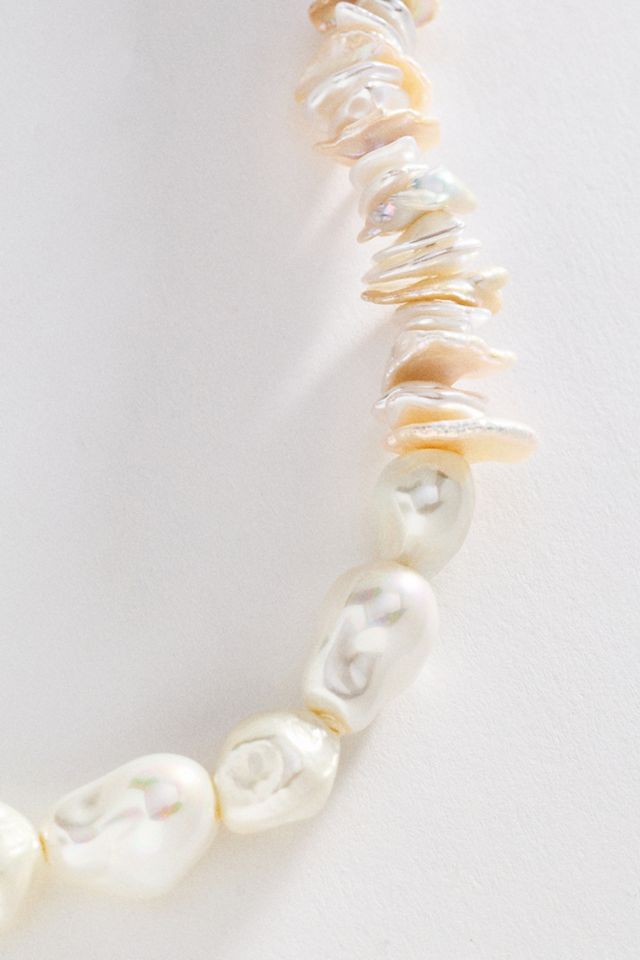 Beachy Beaded Pearl Necklace #1