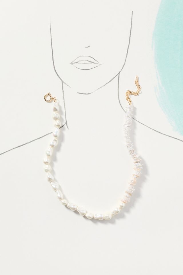 Beachy Beaded Pearl Necklace #2