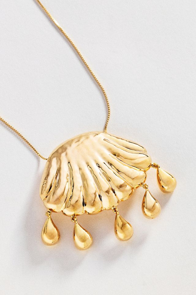 Metal Shell Pendant Necklace #1