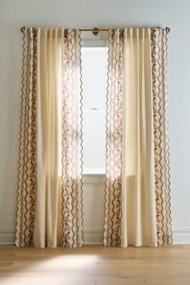 Bristol Scalloped Edge Floral Cotton Curtain
