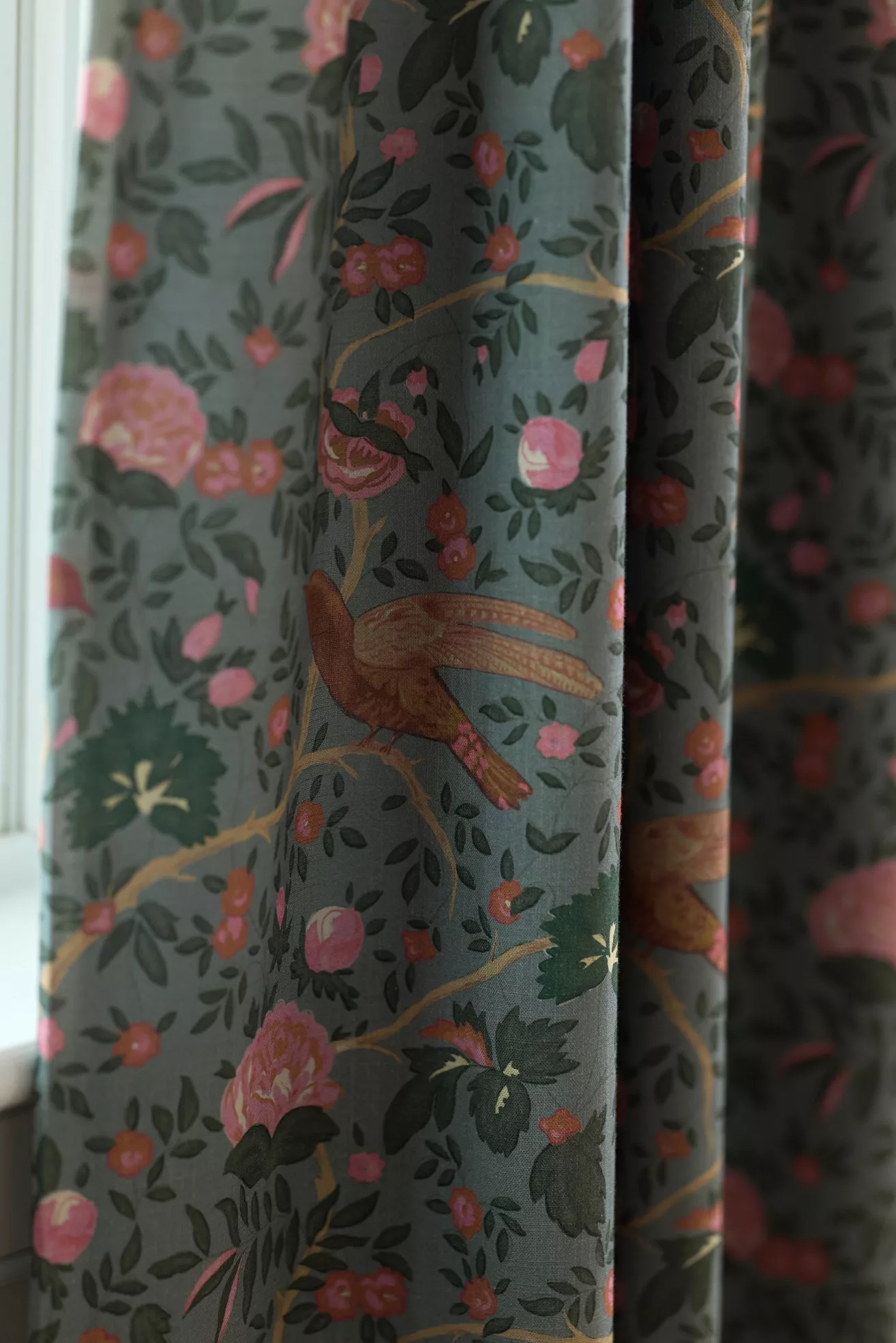 Wren Printed Woven Cotton Bird Curtain - thumbnail 8