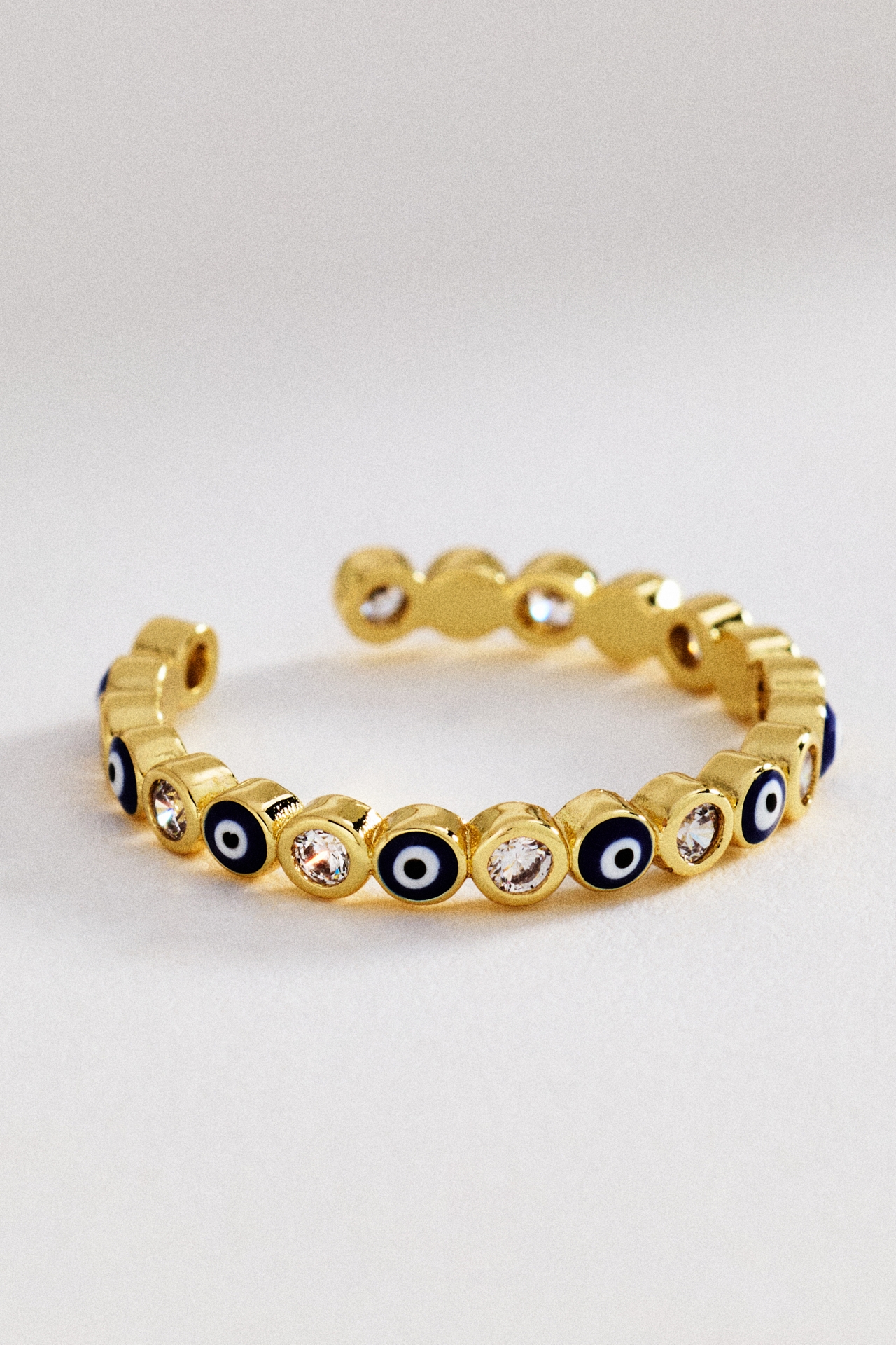 Evil Eye Adjustable Stacking Ring