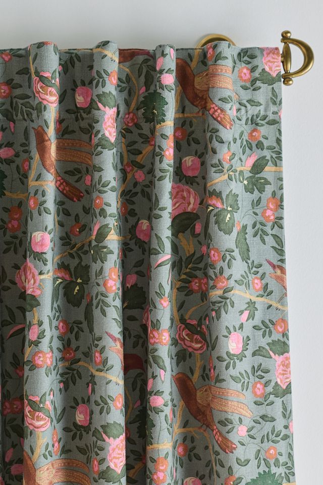 Wren Cotton Bird Print Blackout Curtain #2