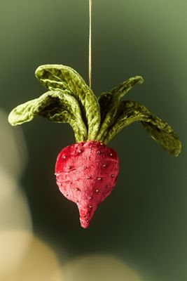 Janelle Beaded Velvet Vegetable Ornament