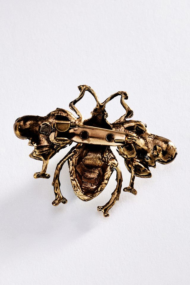 Blossom Box Pearl Crystal Bee Brooch | Anthropologie