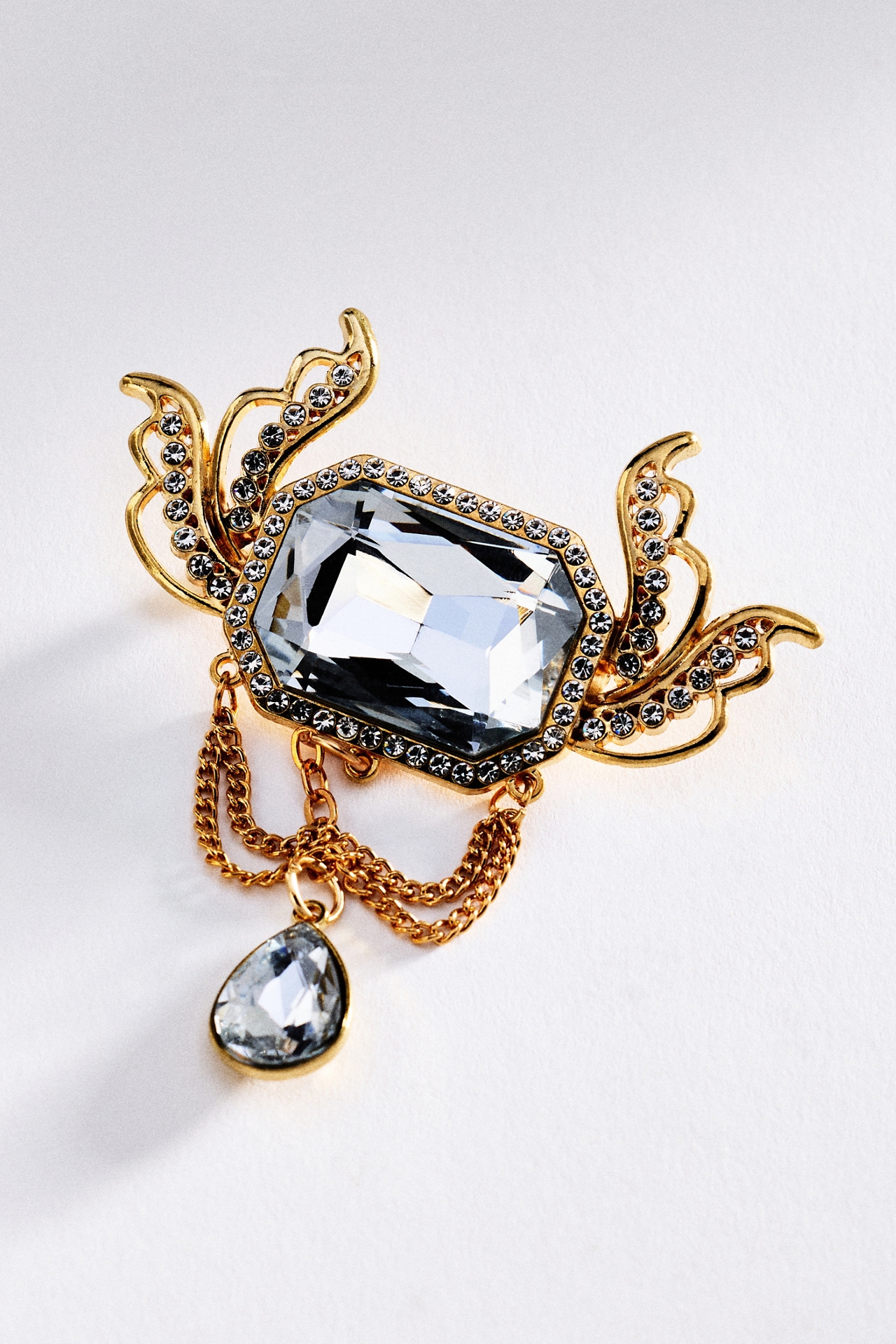 Blossom Box Regal Crystal Chain Brooch