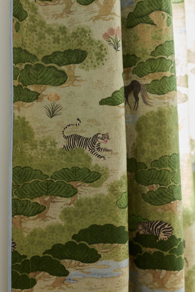 Merve Cotton Linen Printed Curtain #1