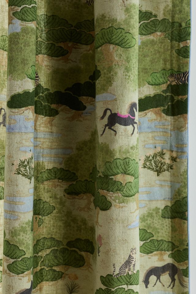 Merve Cotton Linen Printed Curtain #2