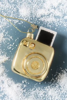 Polaroid Camera Glass Ornament