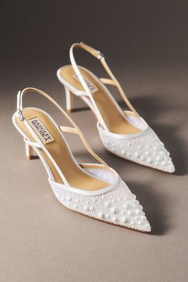 Badgley Mischka Reem Embellished Slingback Heels