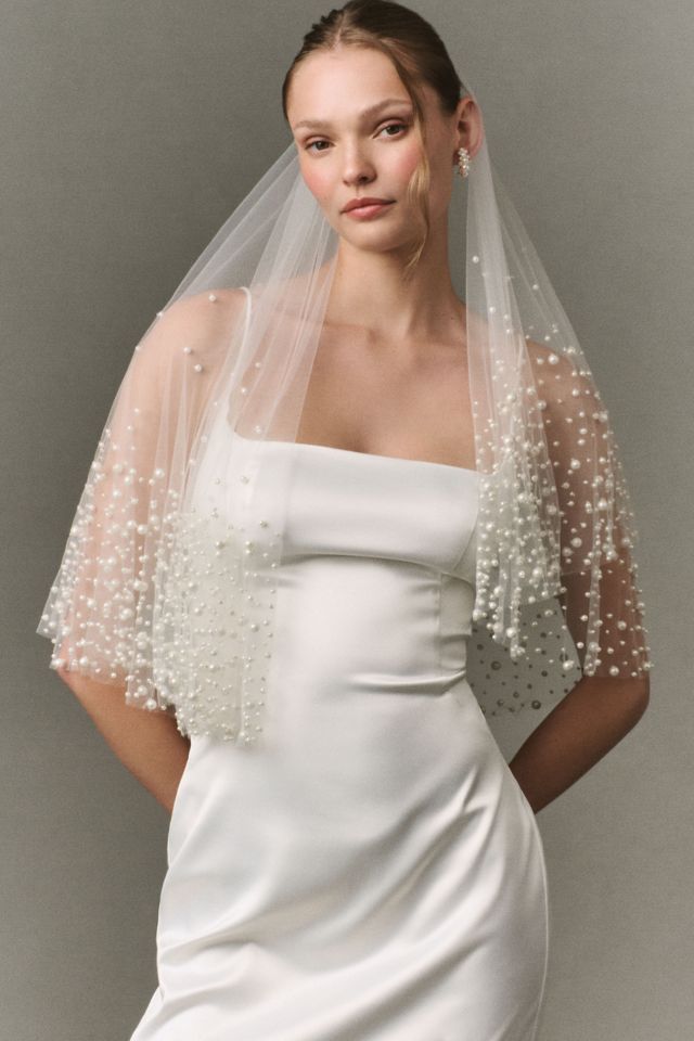 Twigs & Honey Pearl Droplets Fantasy Short Veil #2