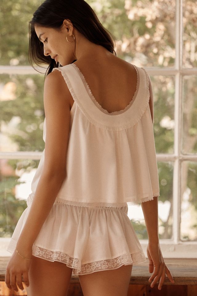 For Love & Lemons Carmella 100% Cotton Sleep Top #1