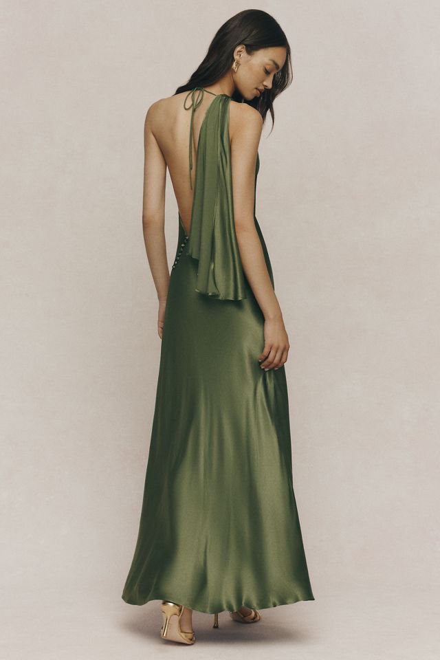 Bardot Anastasia Satin Halter Dress #2