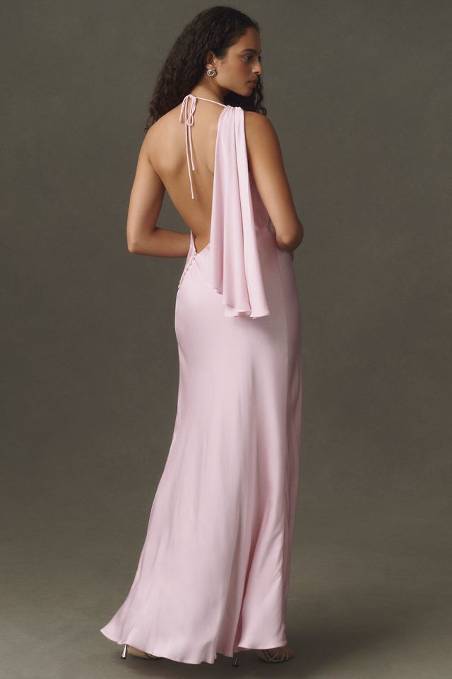 Bardot Anastasia Satin Halter Dress #2