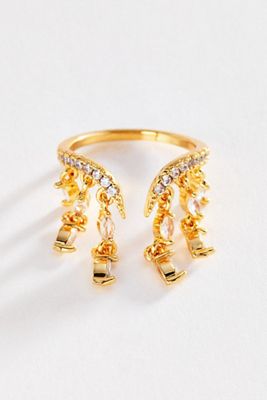 Drippy Crystal Open Ring