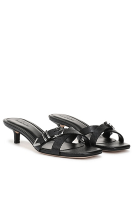 Shiloh Buckle Kitten Heel Sandals