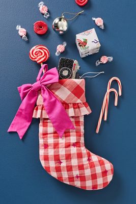 Mini Gingham Bow Stocking