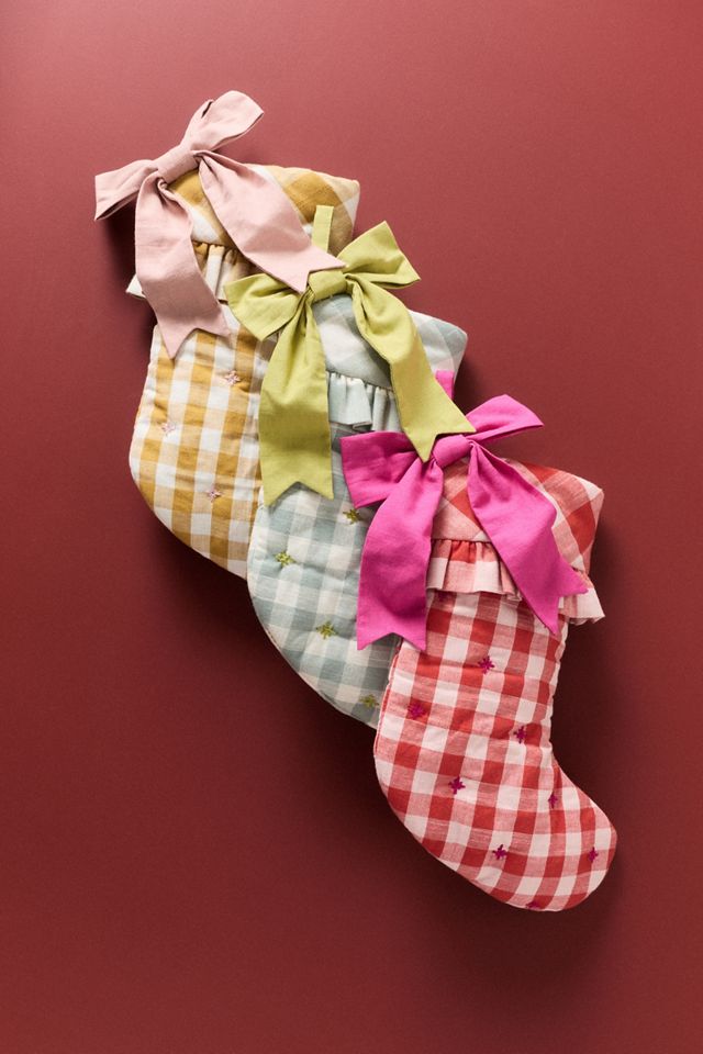 Mini Gingham Bow Stocking #2