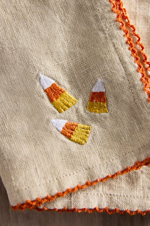 Halloween Embroidered Linen Napkins, Set of 2 #2