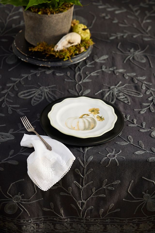 Halloween Crewel Stitch Tablecloth #1