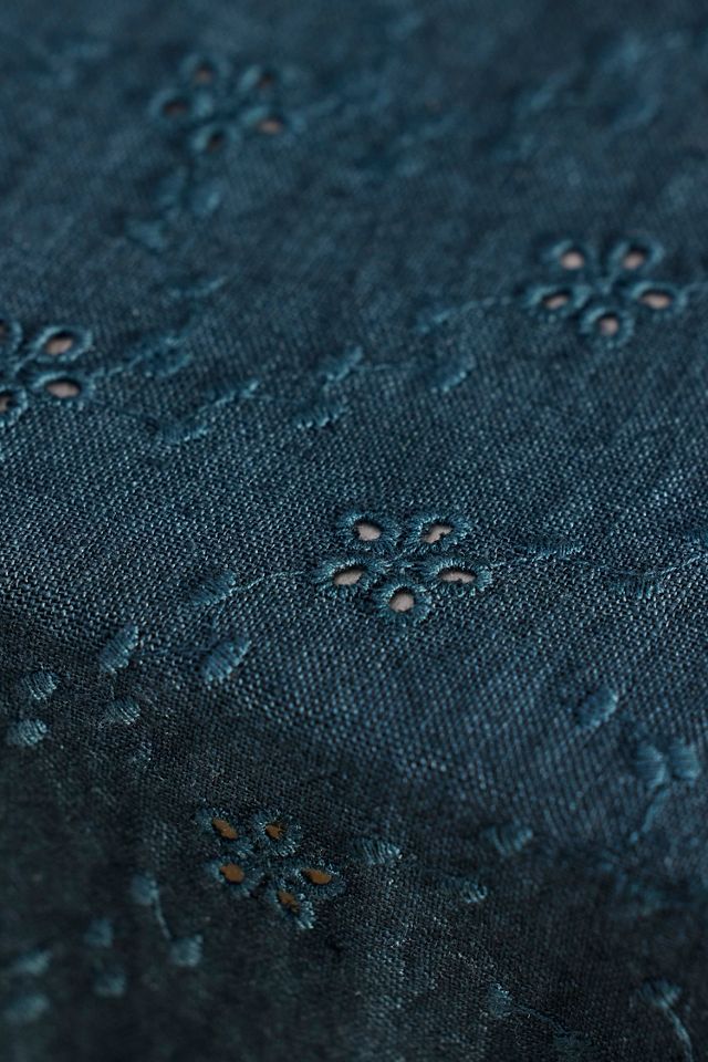 Ruffled Black Cotton Tablecloth #2