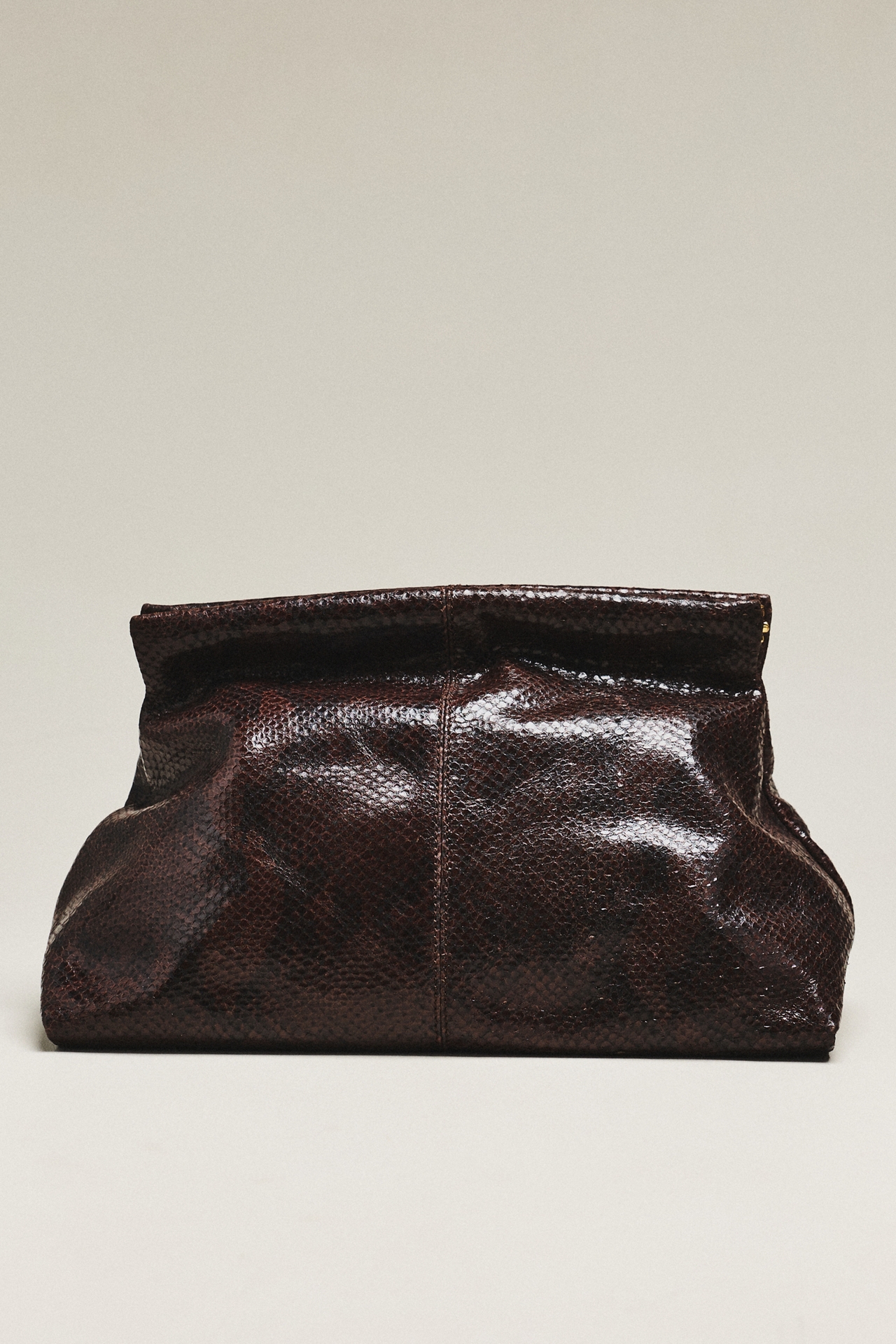Flattered Clay Leather Clutch