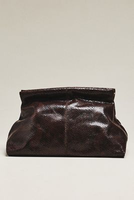Flattered Clay Leather Clutch