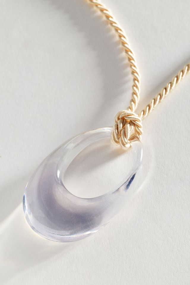 Lucite Pendant Cord Necklace #2