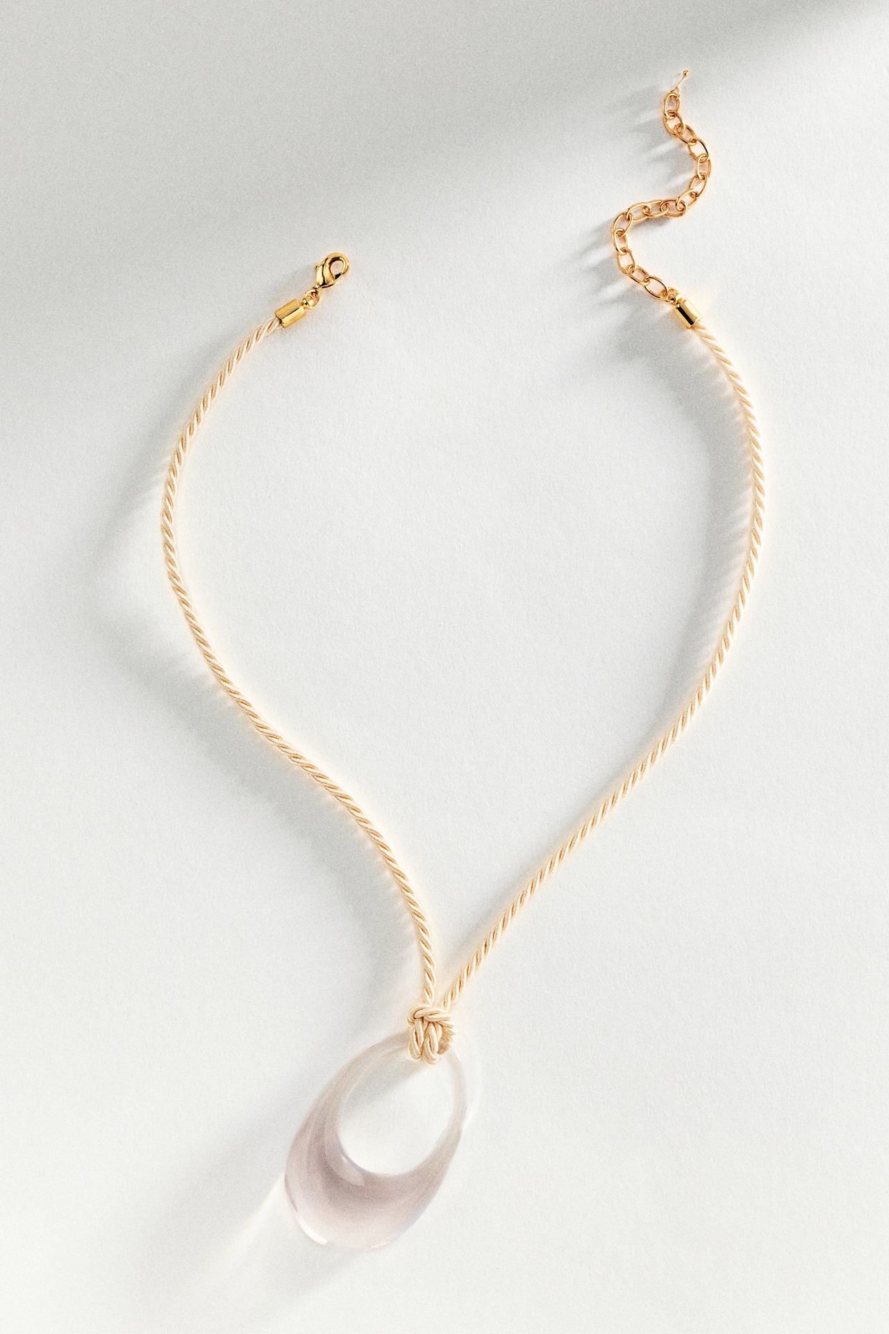 Lucite Pendant Cord Necklace