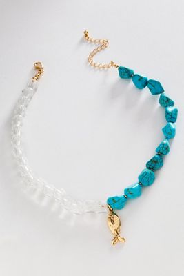 Beaded Fish Icon Necklace