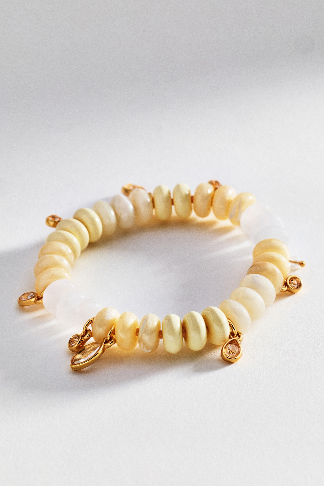 Circular Beaded Crystal Charm Bracelet