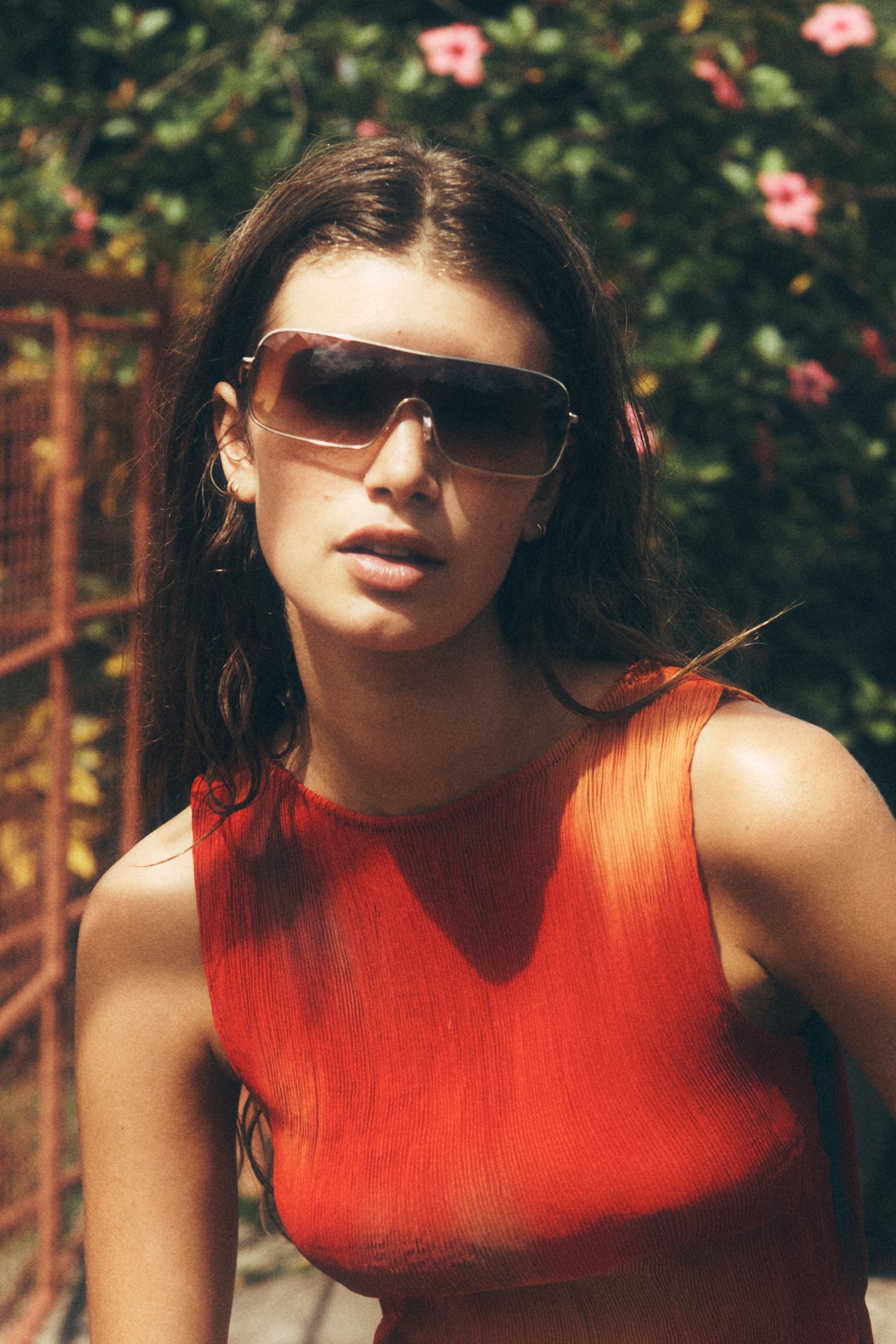 By Anthropologie Shield Aviator Sunglasses