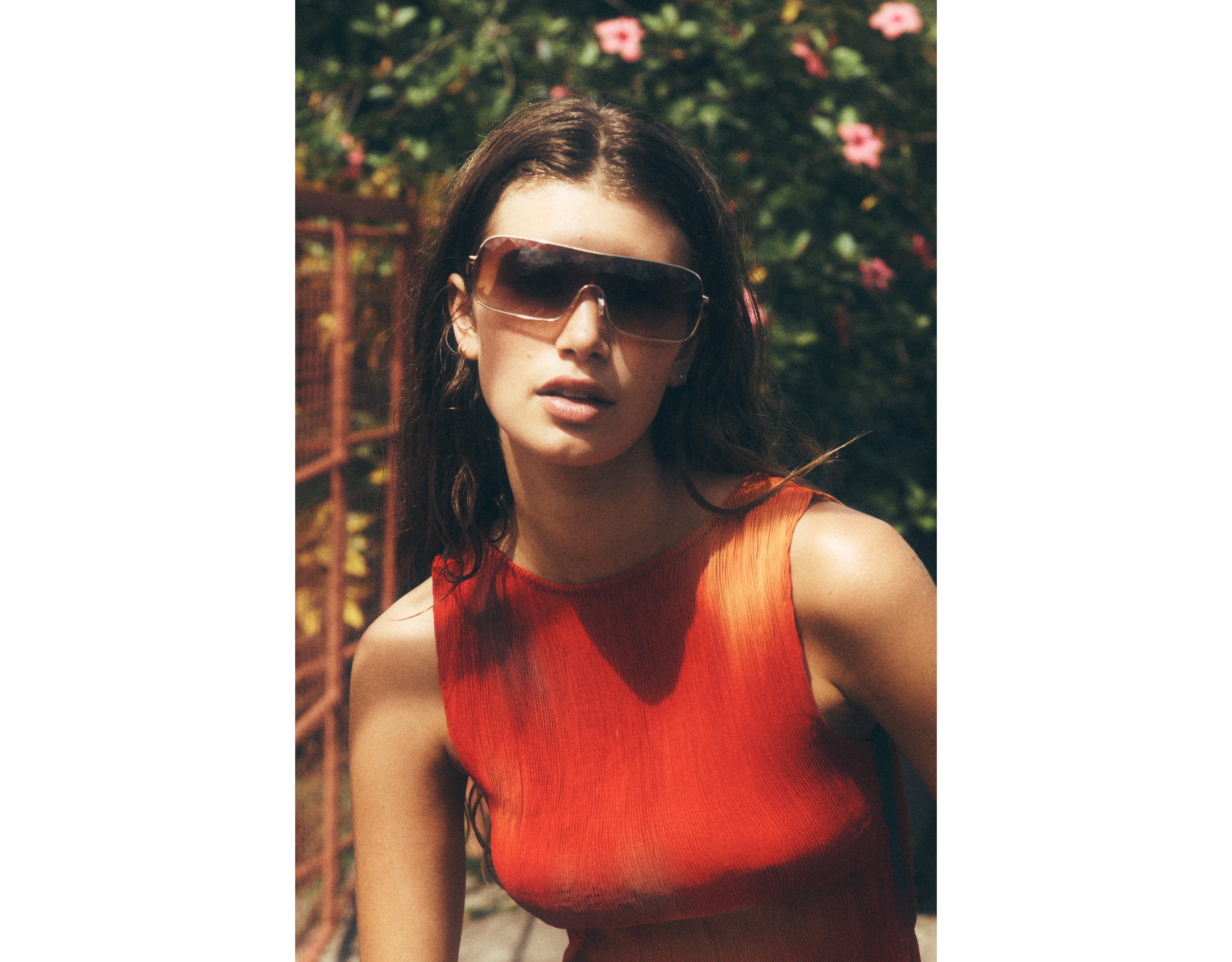 By Anthropologie Shield Aviator Sunglasses